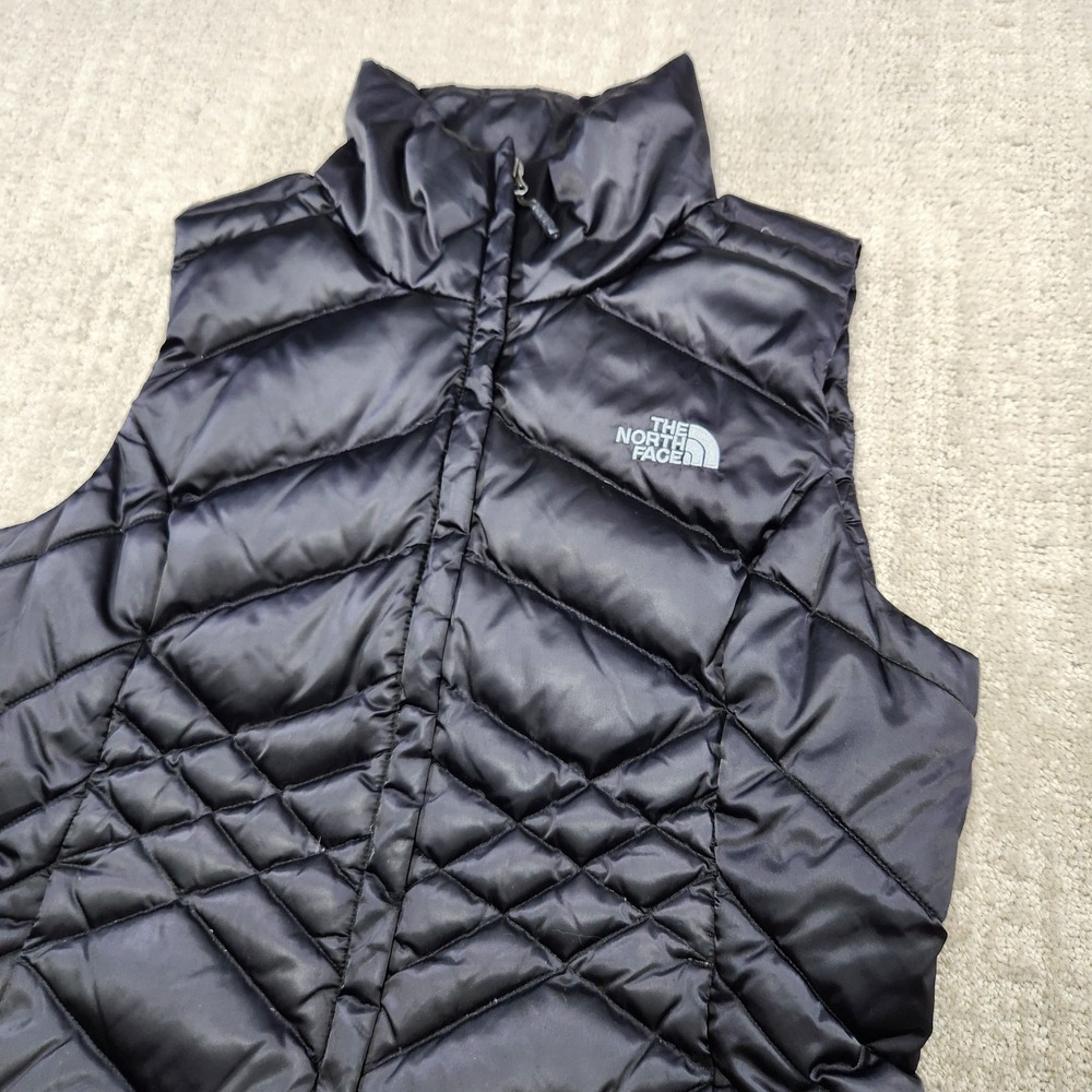 The North Face Puffer Vest Womens Small 550 Goose Down Quilted Aconcagua Black